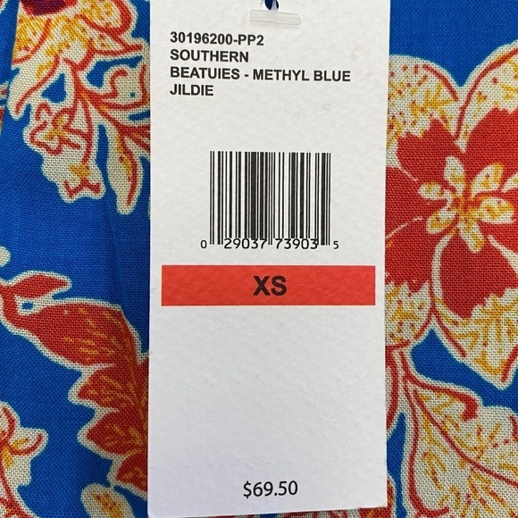 Jessica Simpson SET: Irin Top/Jildie Skirt, Southern Beauties Blue/Orange XS NWT - Picture 7 of 16